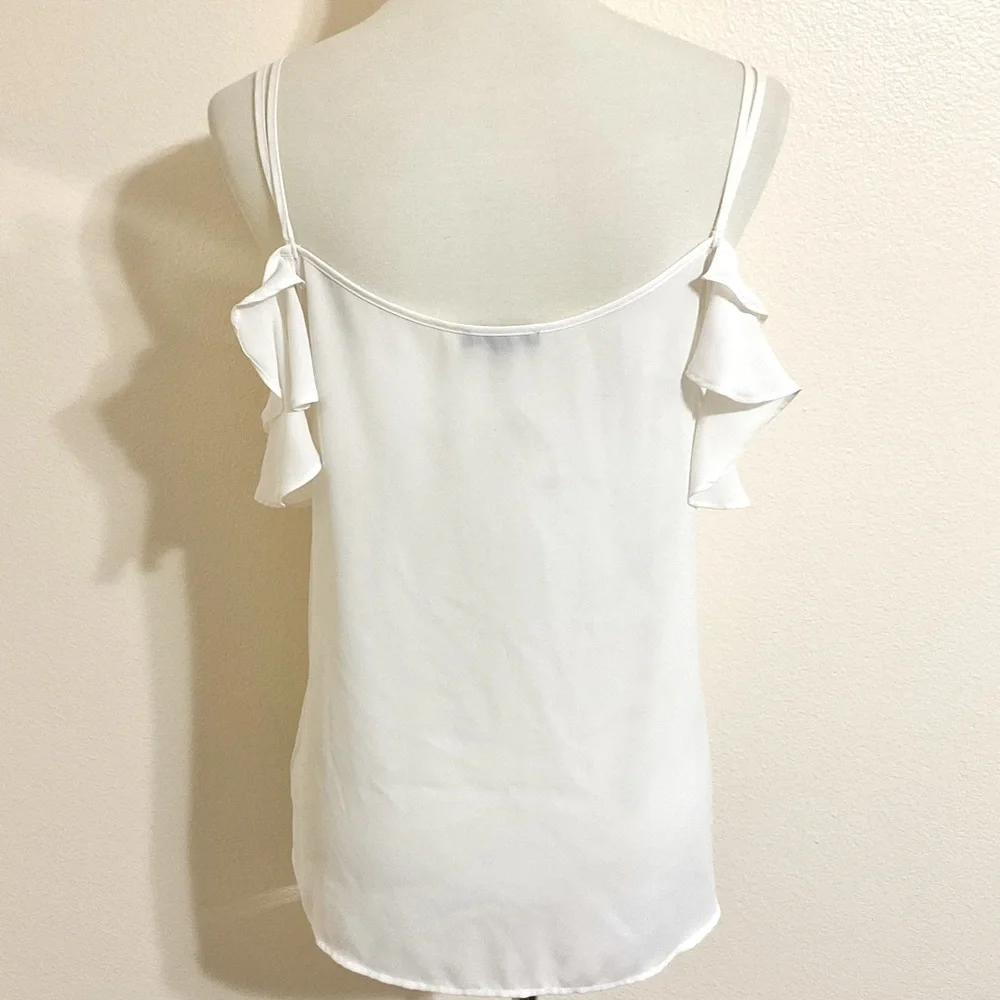 EXPRESS LACE UP RUFFLE CAMI Ivory M - Picture 8 of 10